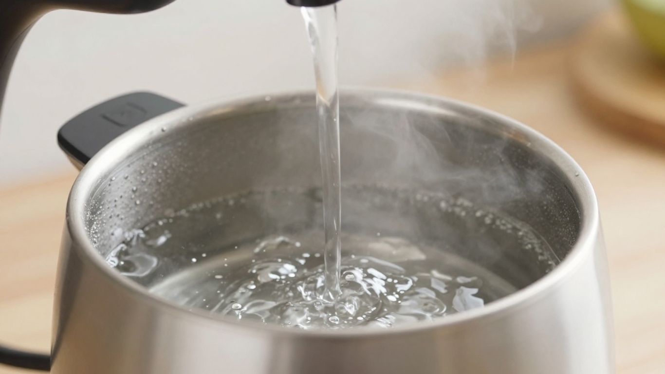 Bouilloire électrique en train de chauffer de l'eau.