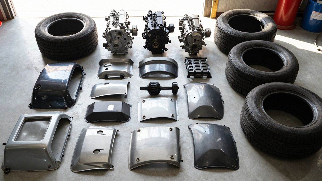 Affordable Haval car parts laid out for sale.