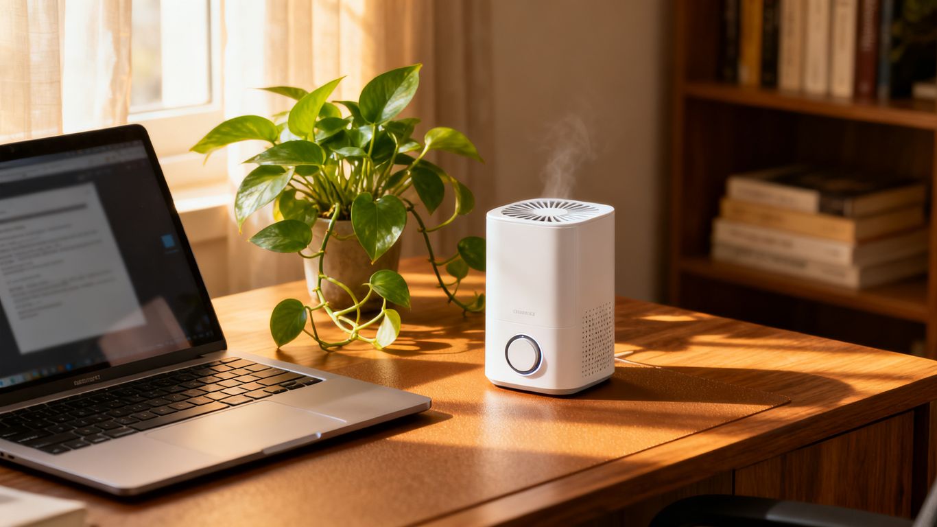 Compact device in office corner