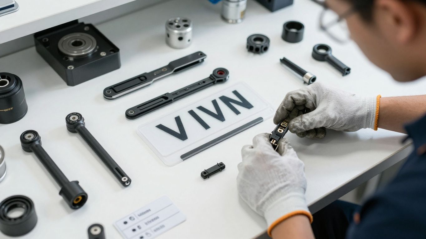 BYD vehicle parts arranged for careful identification