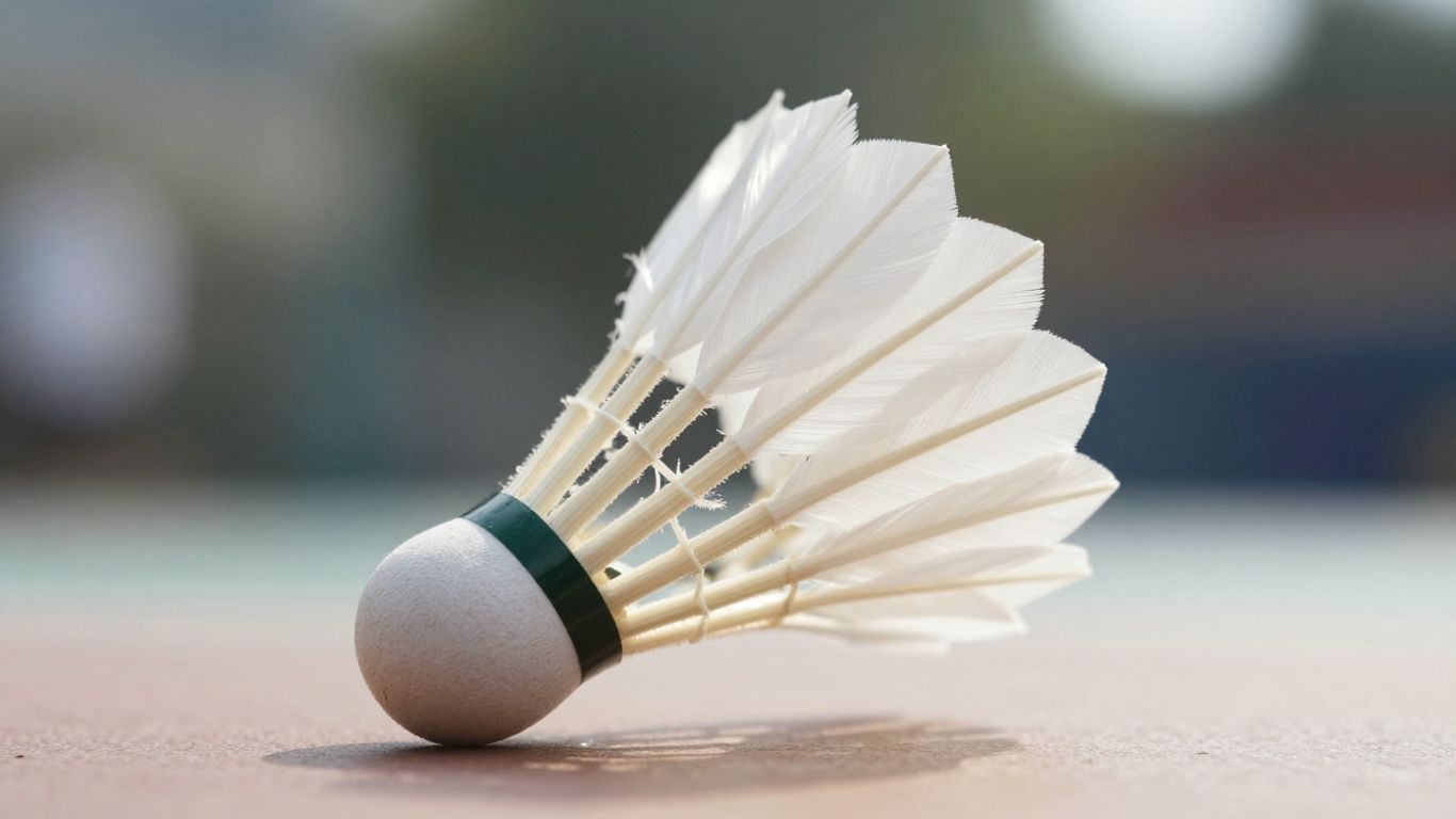 Badminton shuttlecock in flight