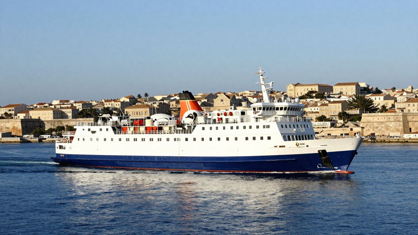 Ferry approaching St Malo port