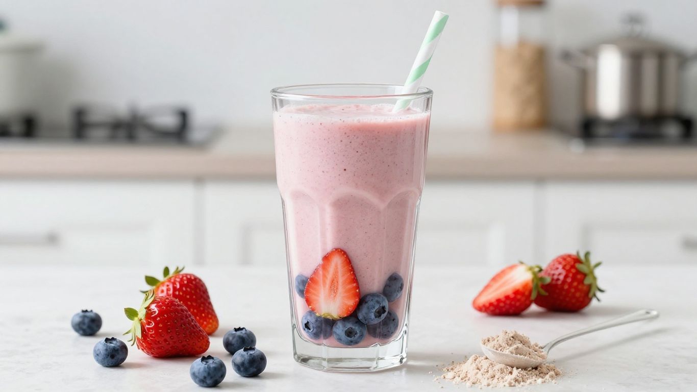 Herbalife shake with fruits and protein powder