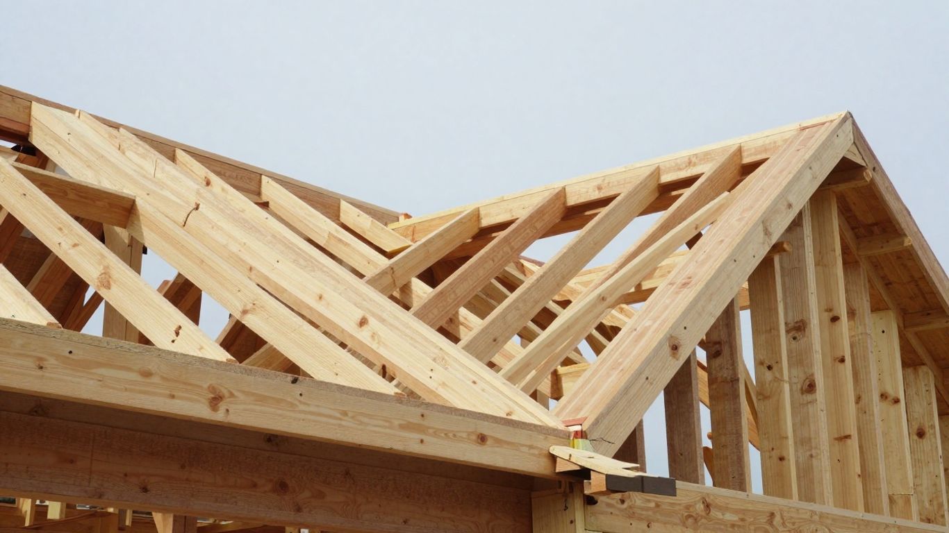 House roof trusses for loft conversion construction.
