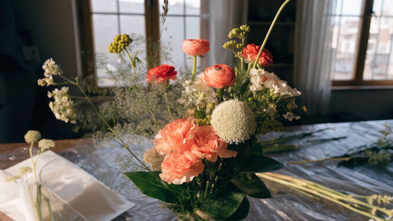 Seasonal bouquet arranged in a bright Altona studio