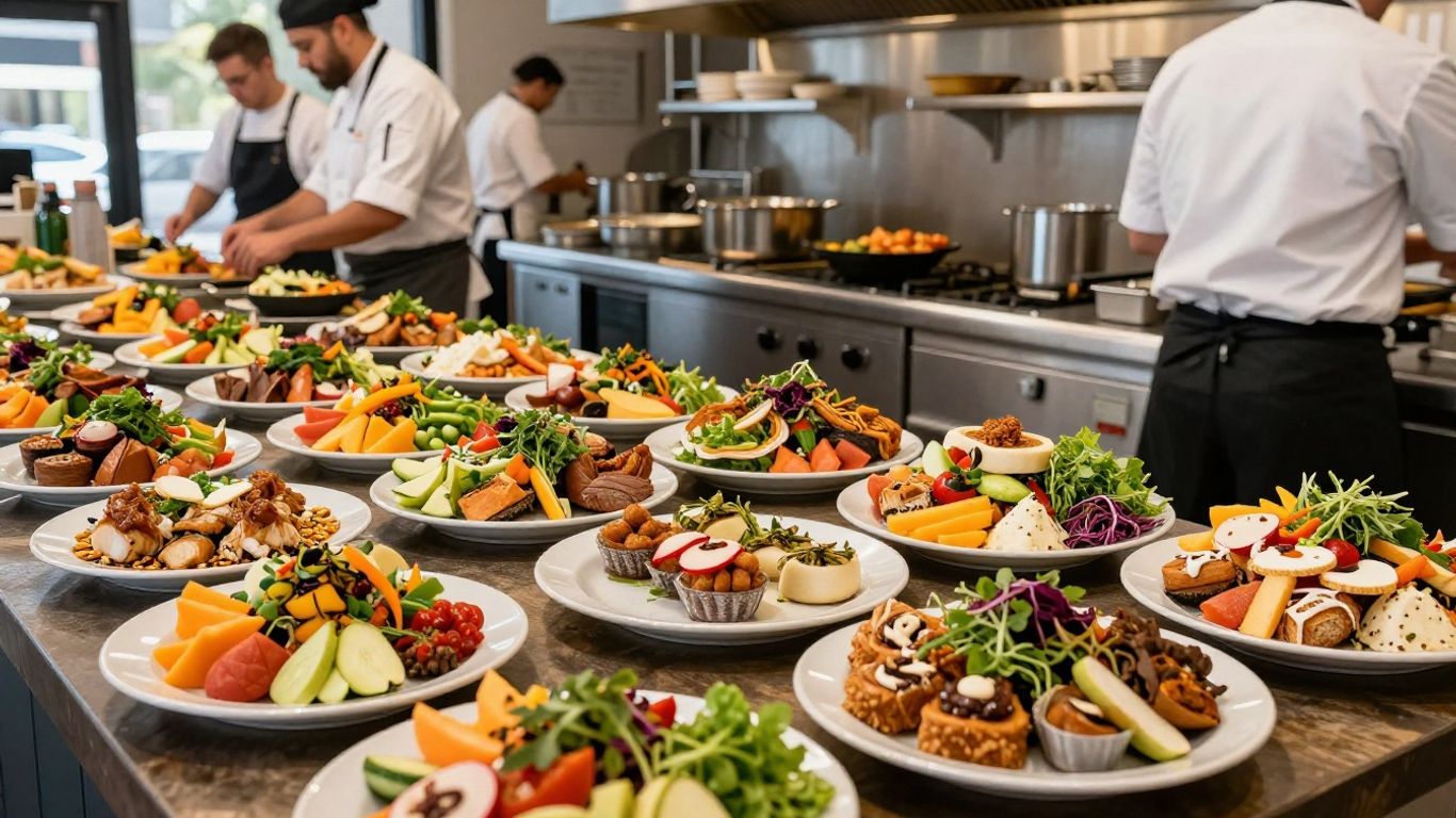 Adelaide food and beverage businesses with fresh produce and chefs.