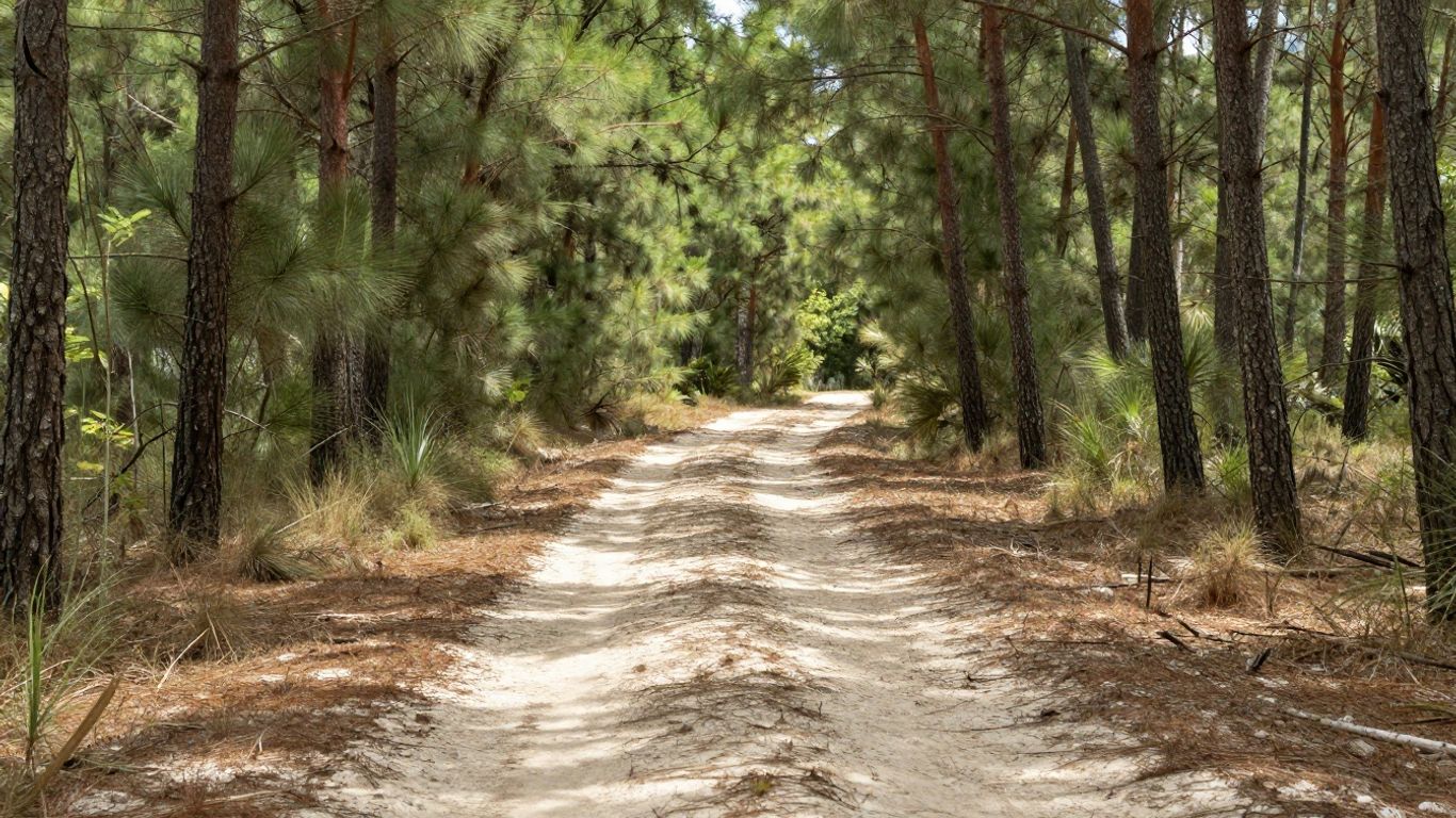 Sand dune landscape near coastal forests