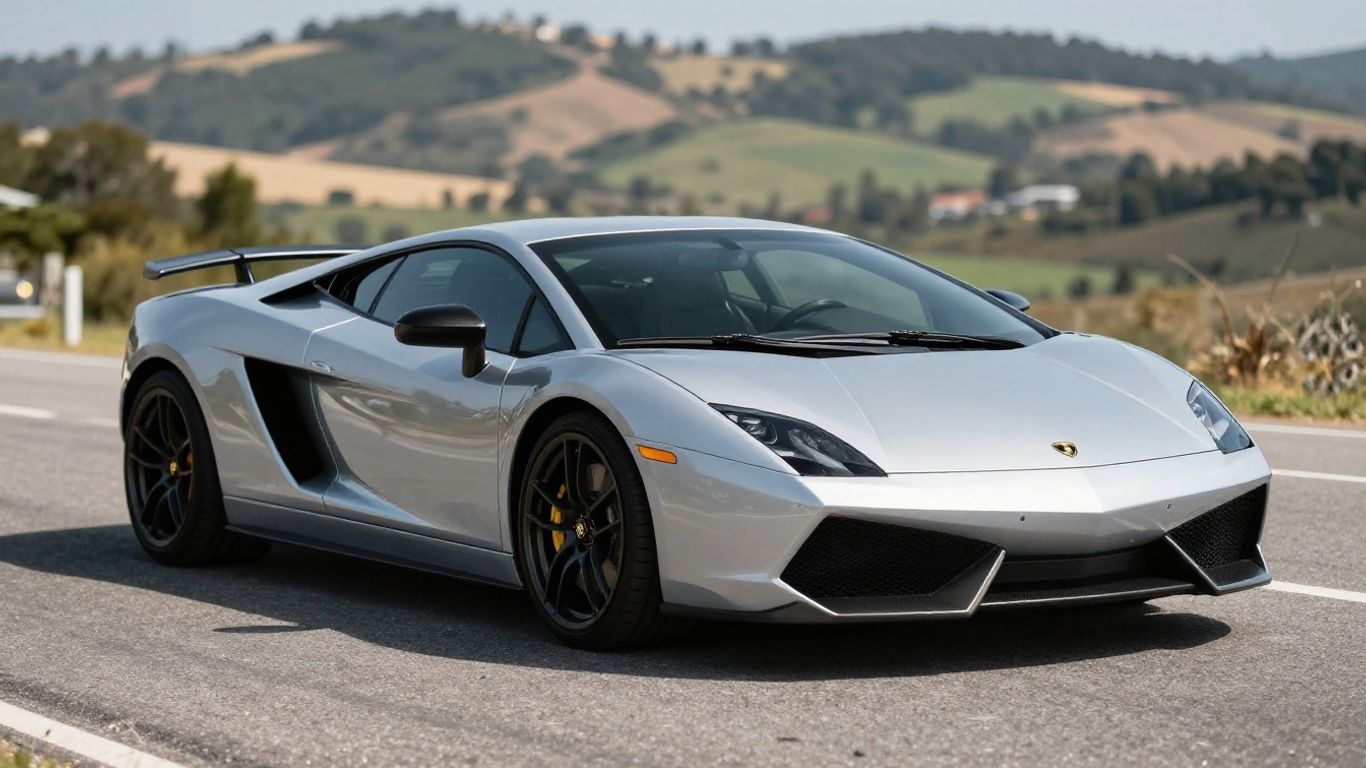 Lamborghini Gallardo on a sunny road