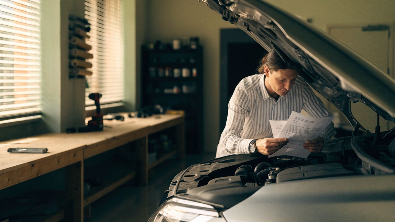 Vehicle details beside a parts reference