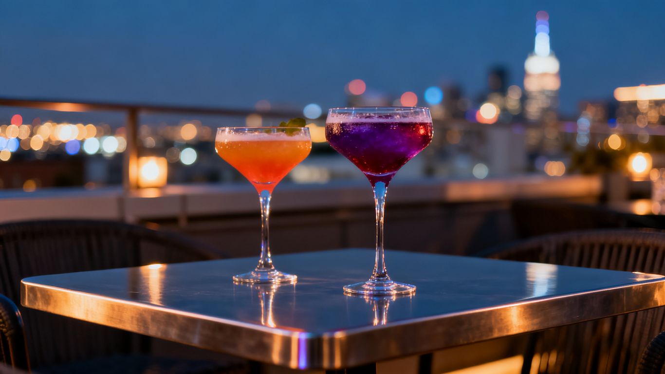 Rooftop cocktail ambiance