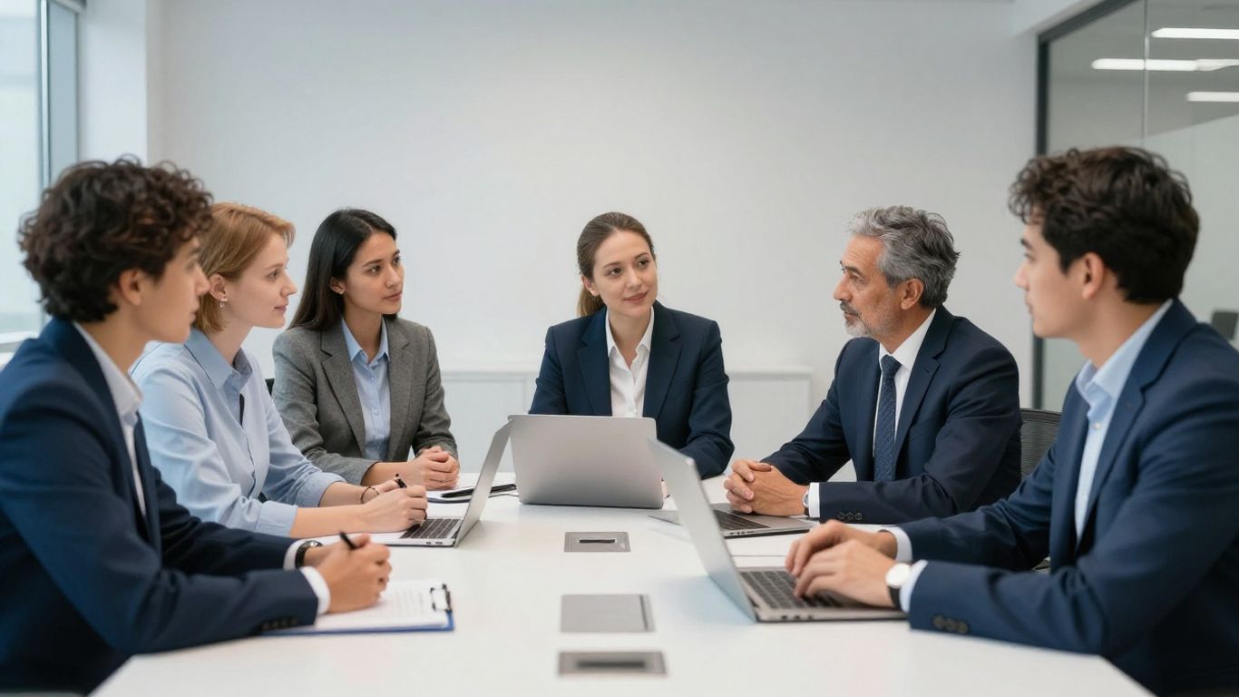 Menschen im Büro bei einer Besprechung