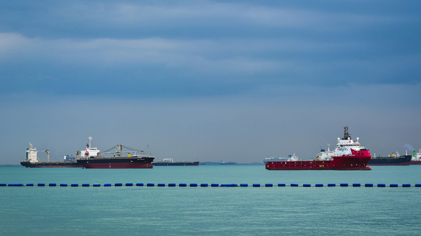 Singapore cargo containers at port
