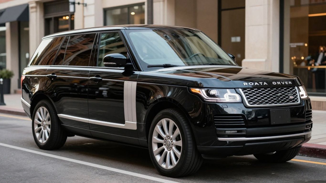 Range Rover limo parked on a street.