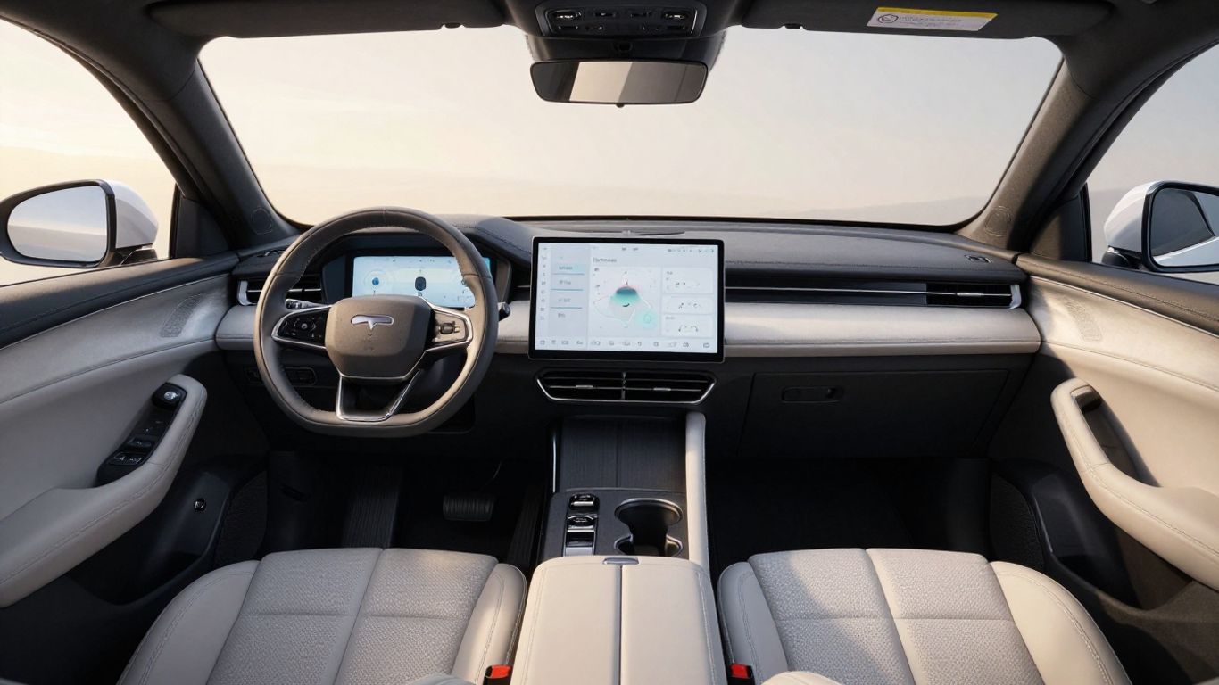 Detailaufnahme eines modernen Fahrzeugcockpits