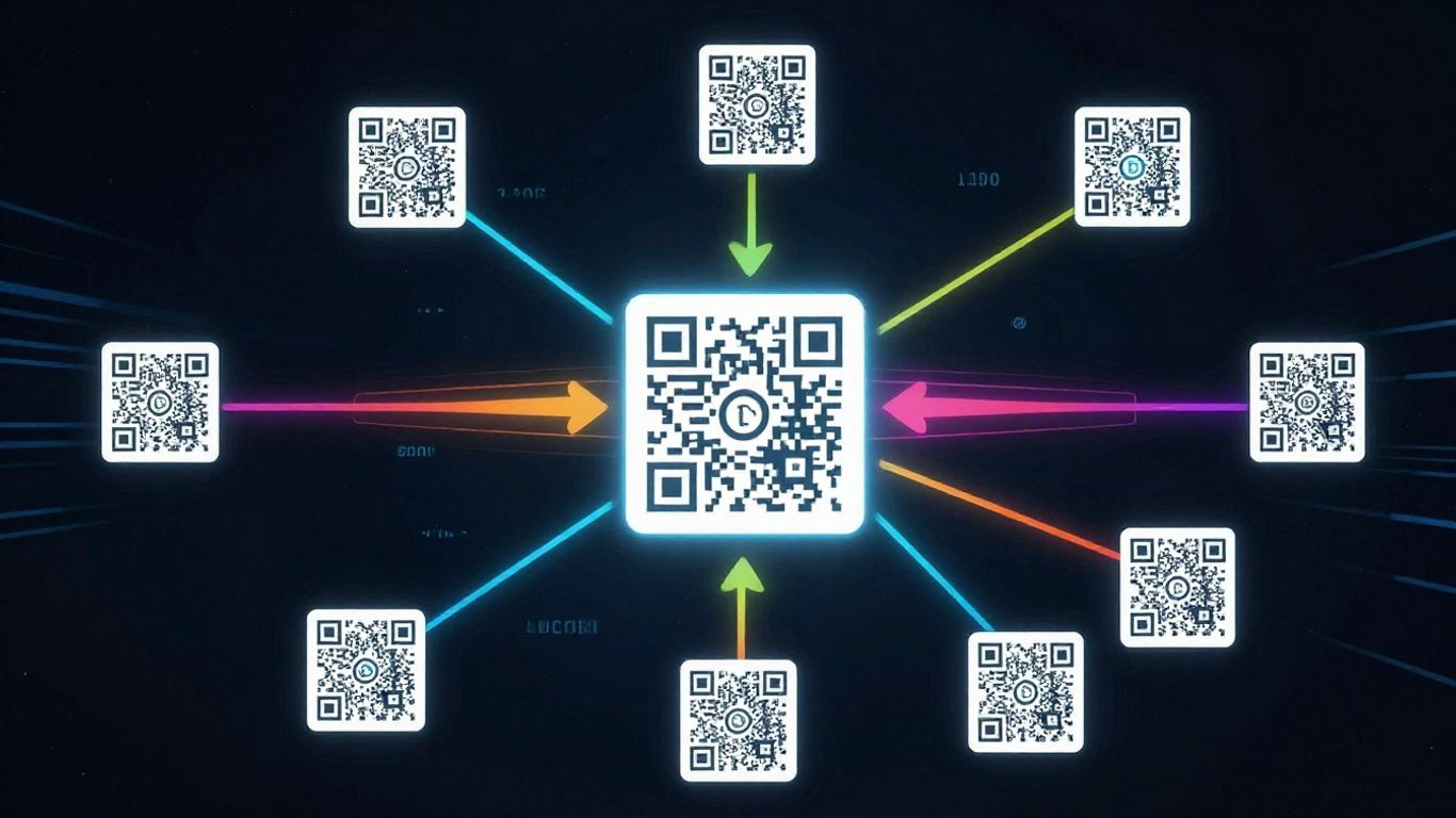 QR codes and digital network graphic