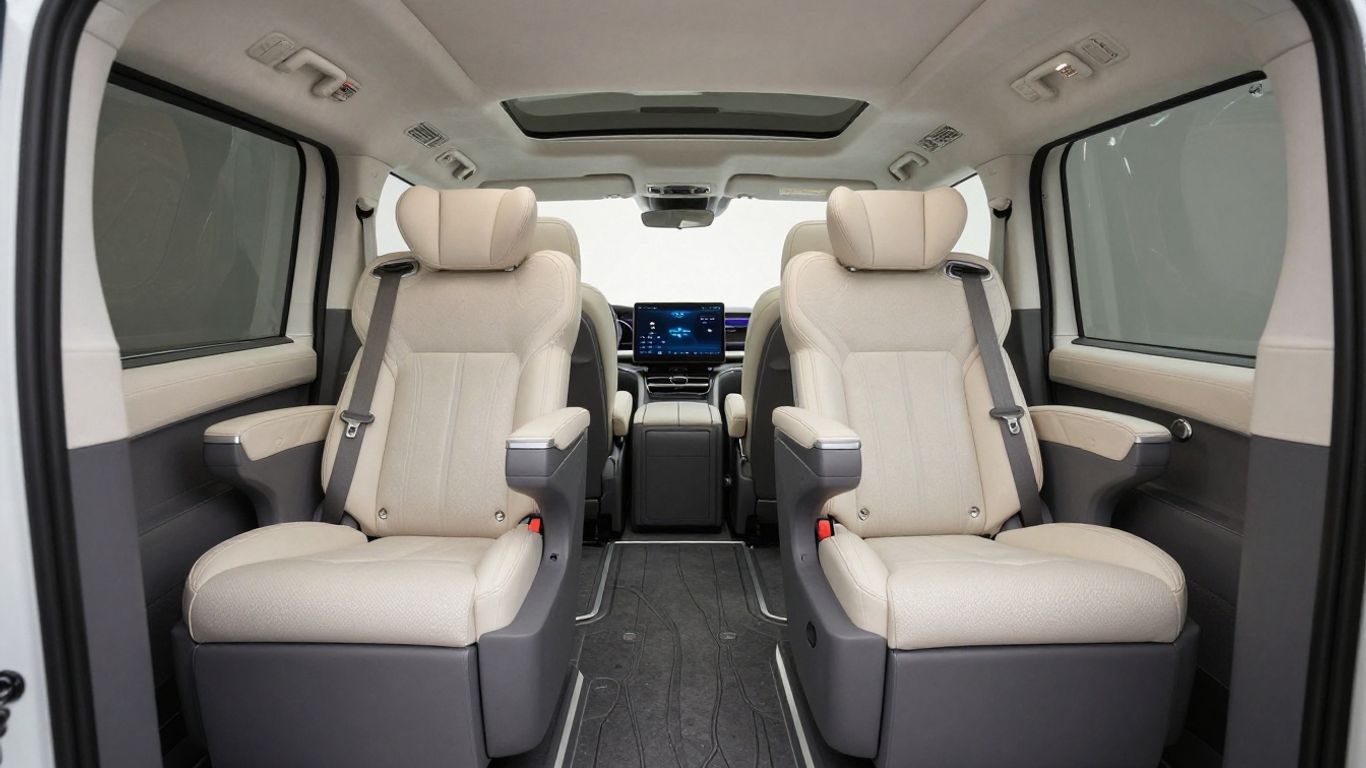 Interior view of a modern minivan cabin