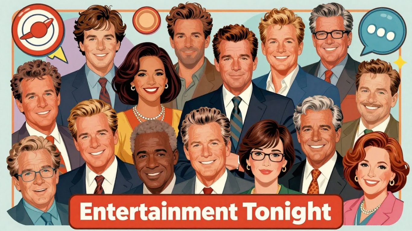 Former Entertainment Tonight hosts collage, game style.