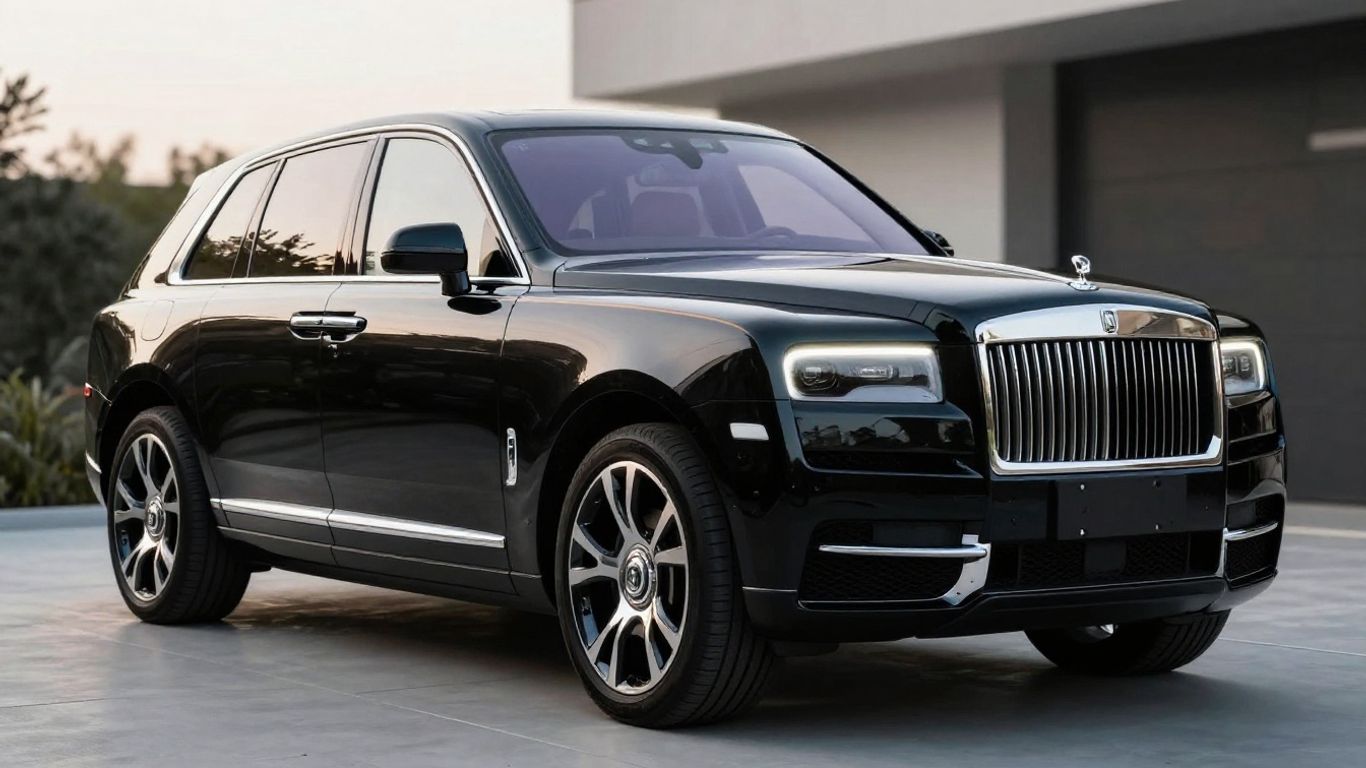 Modern black luxury SUV sedan