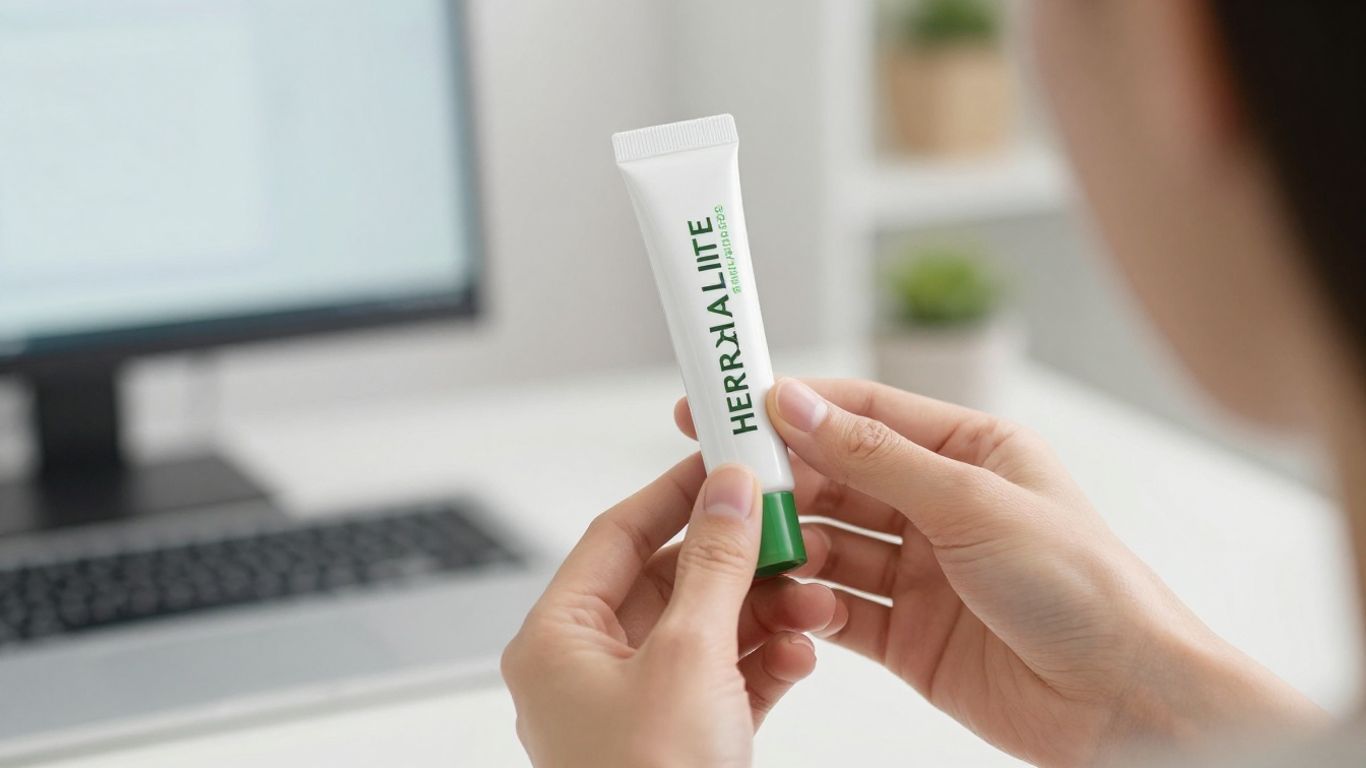 Herbalife product in hand, easy renewal concept.