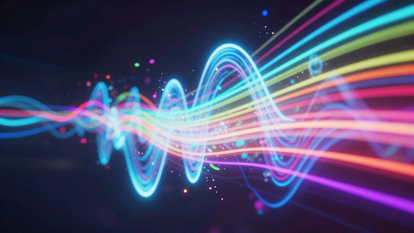 AI music video visual effects with light trails.