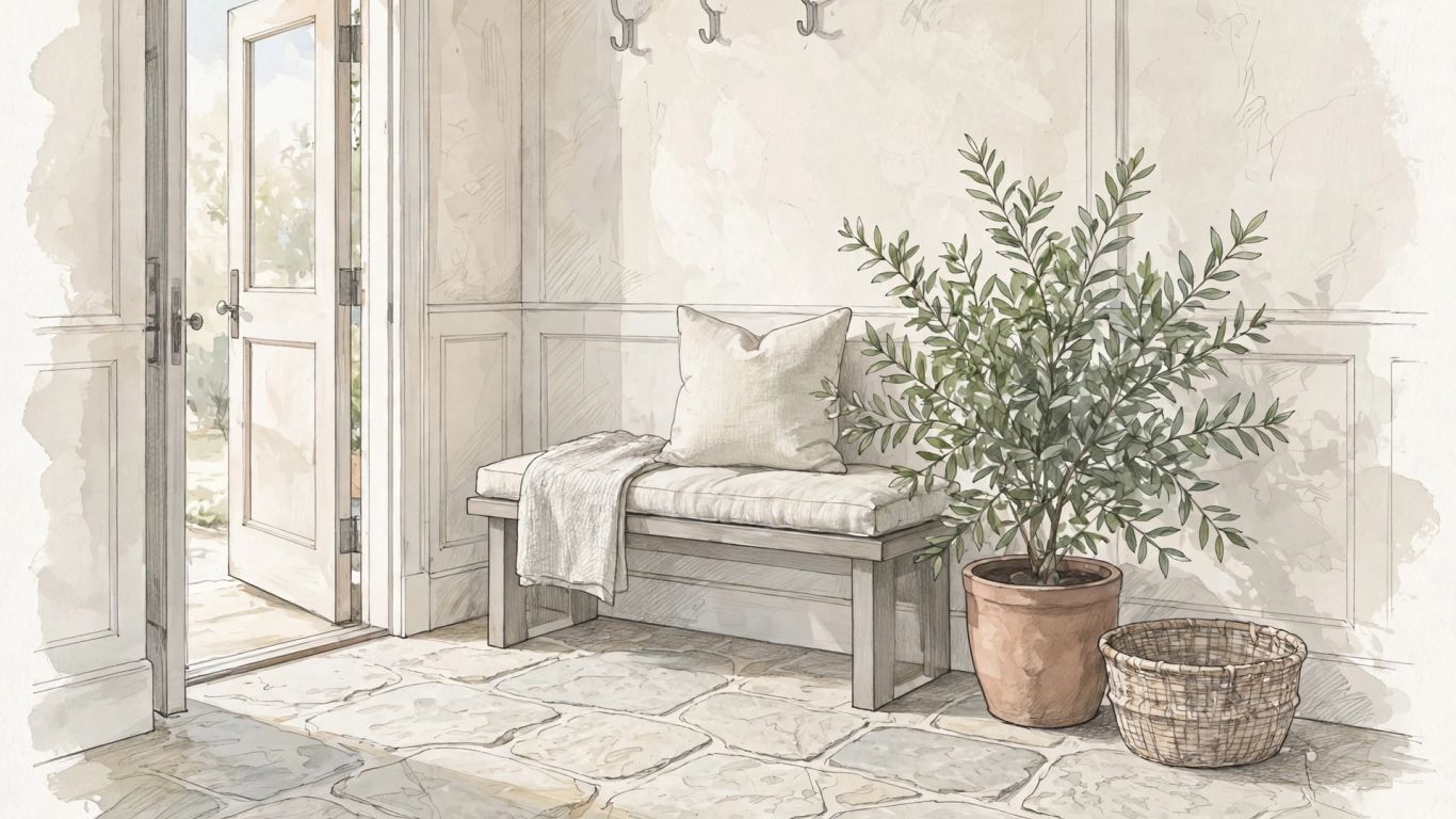 Natural stone surfaces in a welcoming home