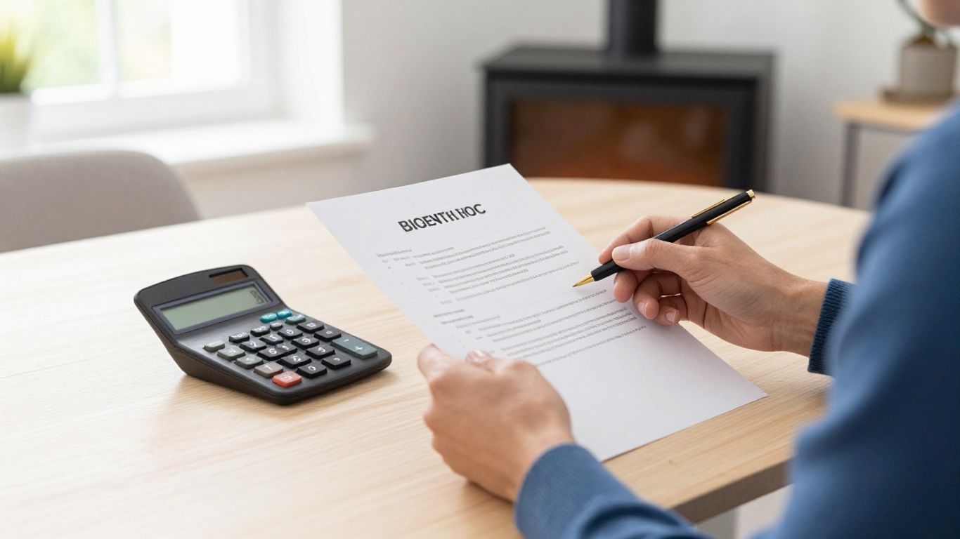 Customer reviewing fireplace details and finance paperwork