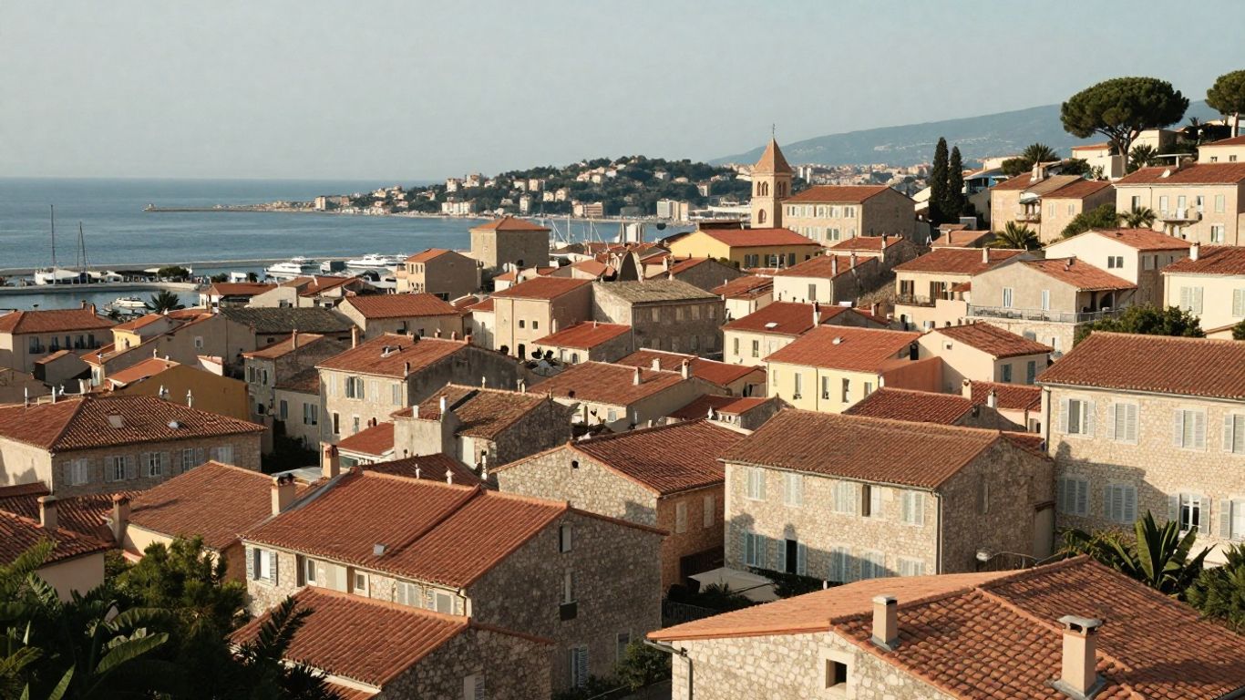 Bastia rooftops and harbor seen from above