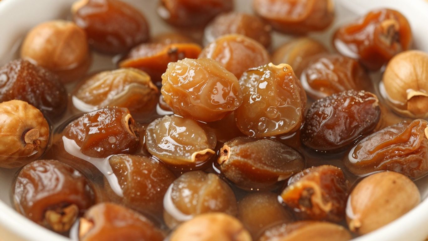 Badam Pisin seeds soaking in water