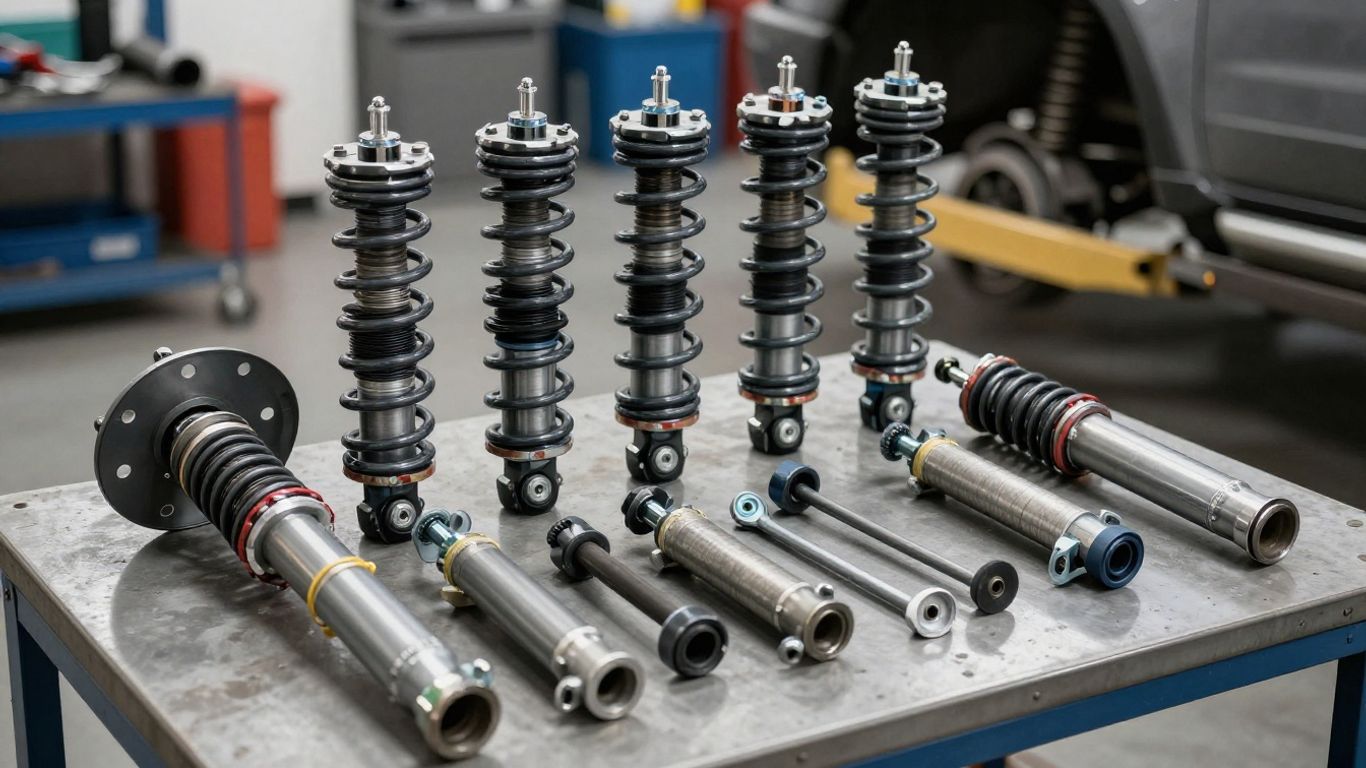 Suspension components arranged beside vehicle