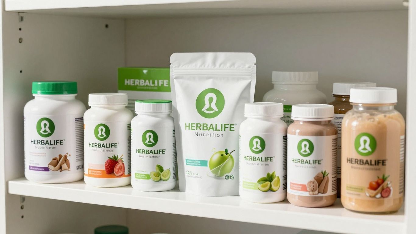 Herbalife products on a store shelf