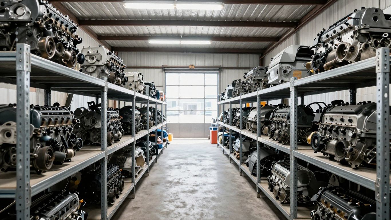 Local wrecking yard with various components