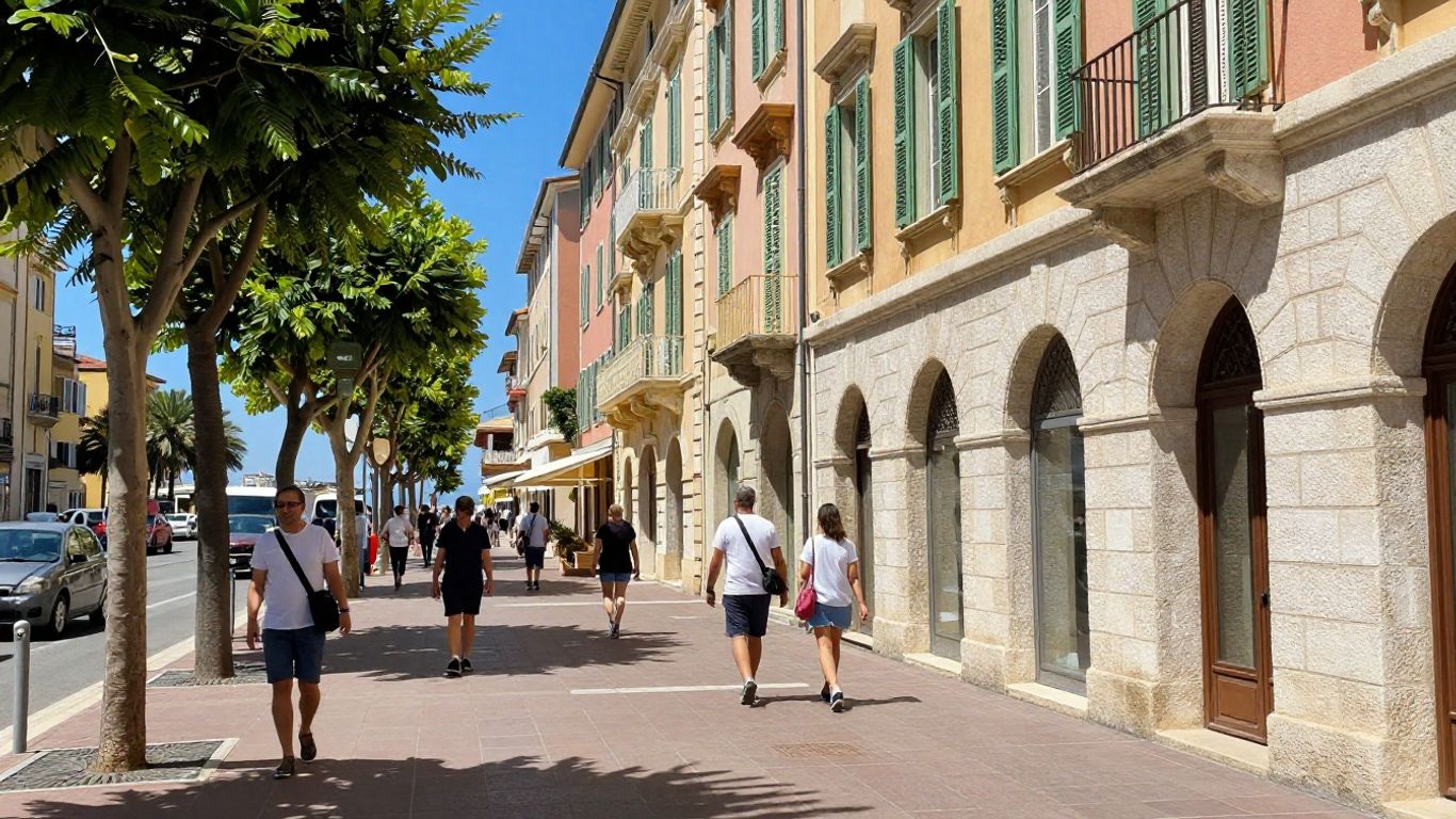 Façades colorées dans les rues de Nice