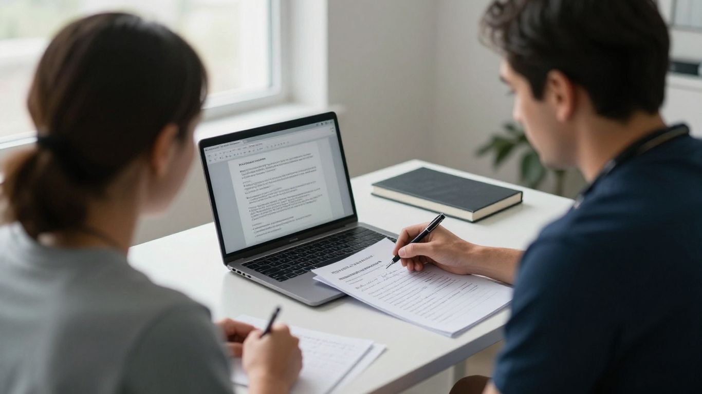 Clinician reviewing a behavioral health note