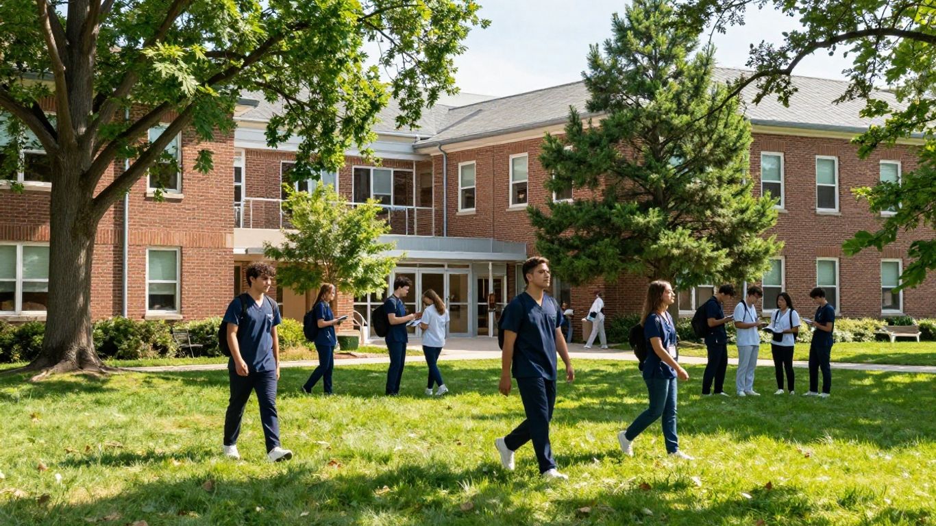 Students at a college campus