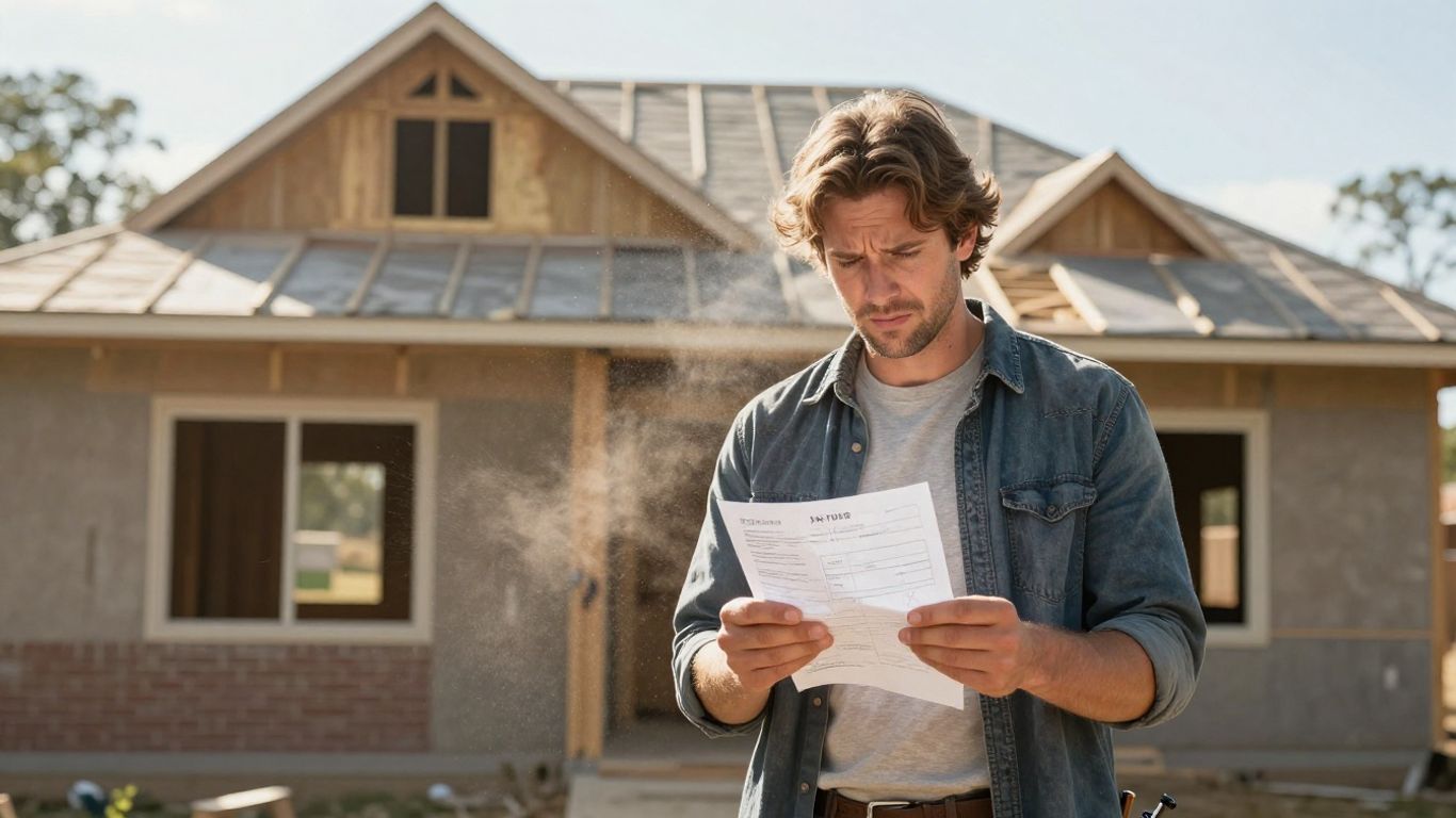 Texas contractor looking worried about unpaid work.