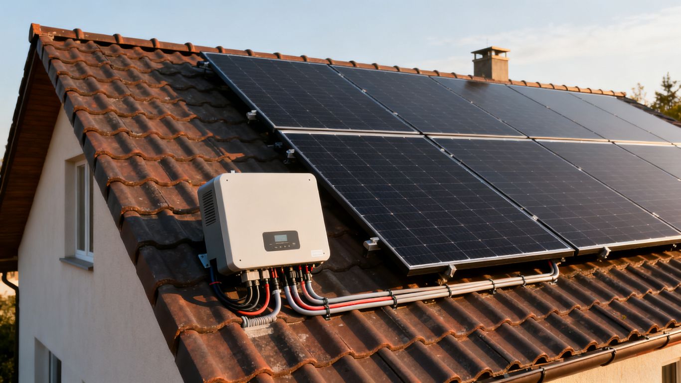 Panneaux solaires sur toiture résidentielle