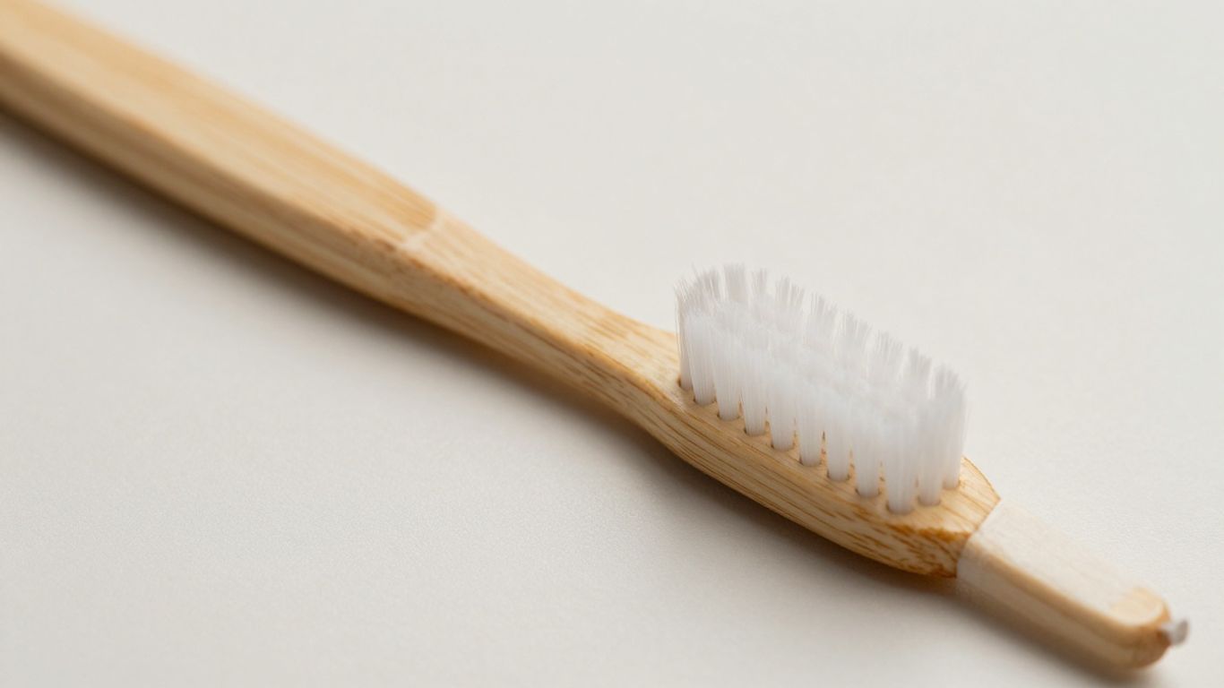 Plus Ultra eco-friendly electric toothbrush with wooden handle.