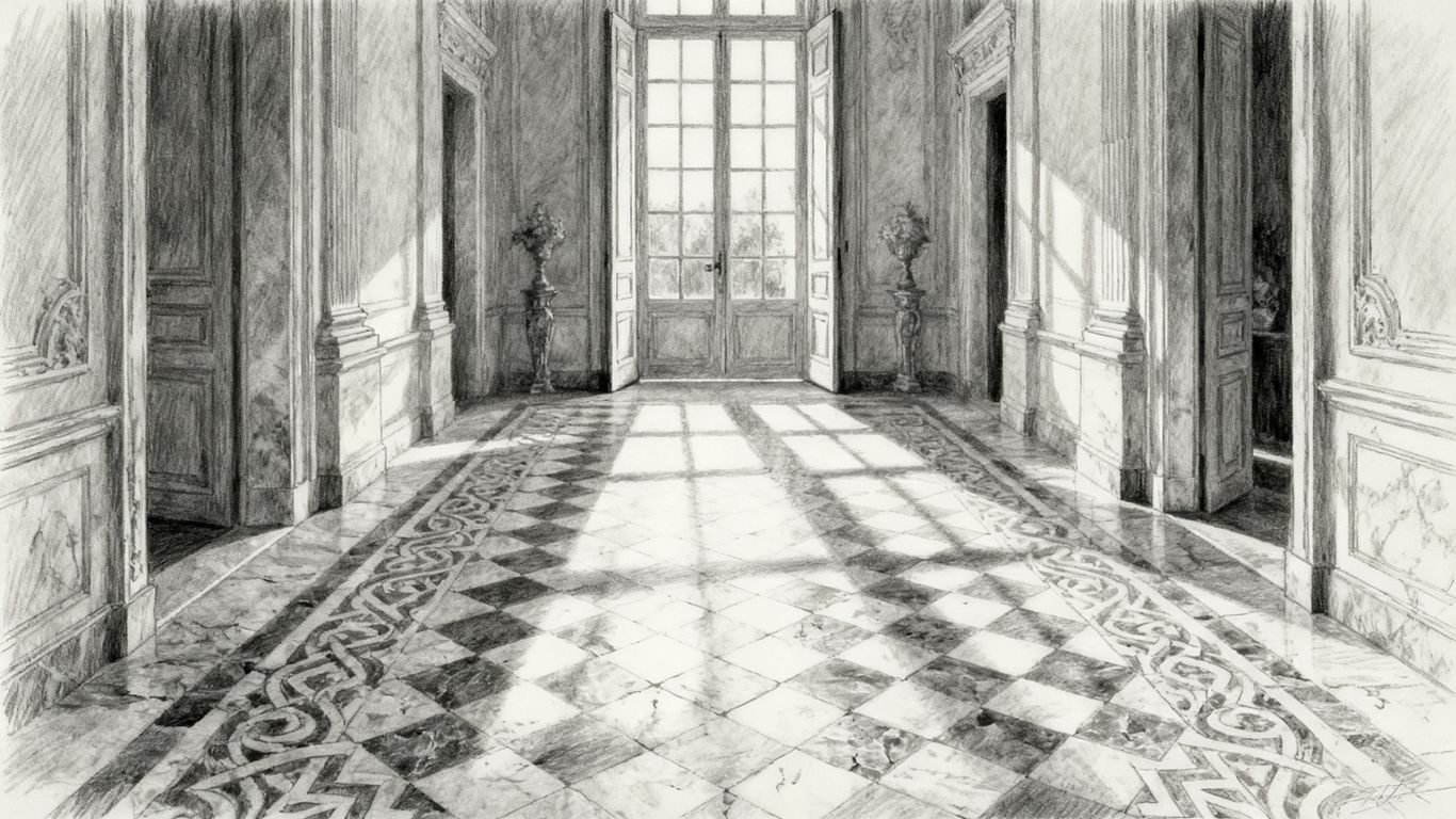 Grand entryway with natural stone