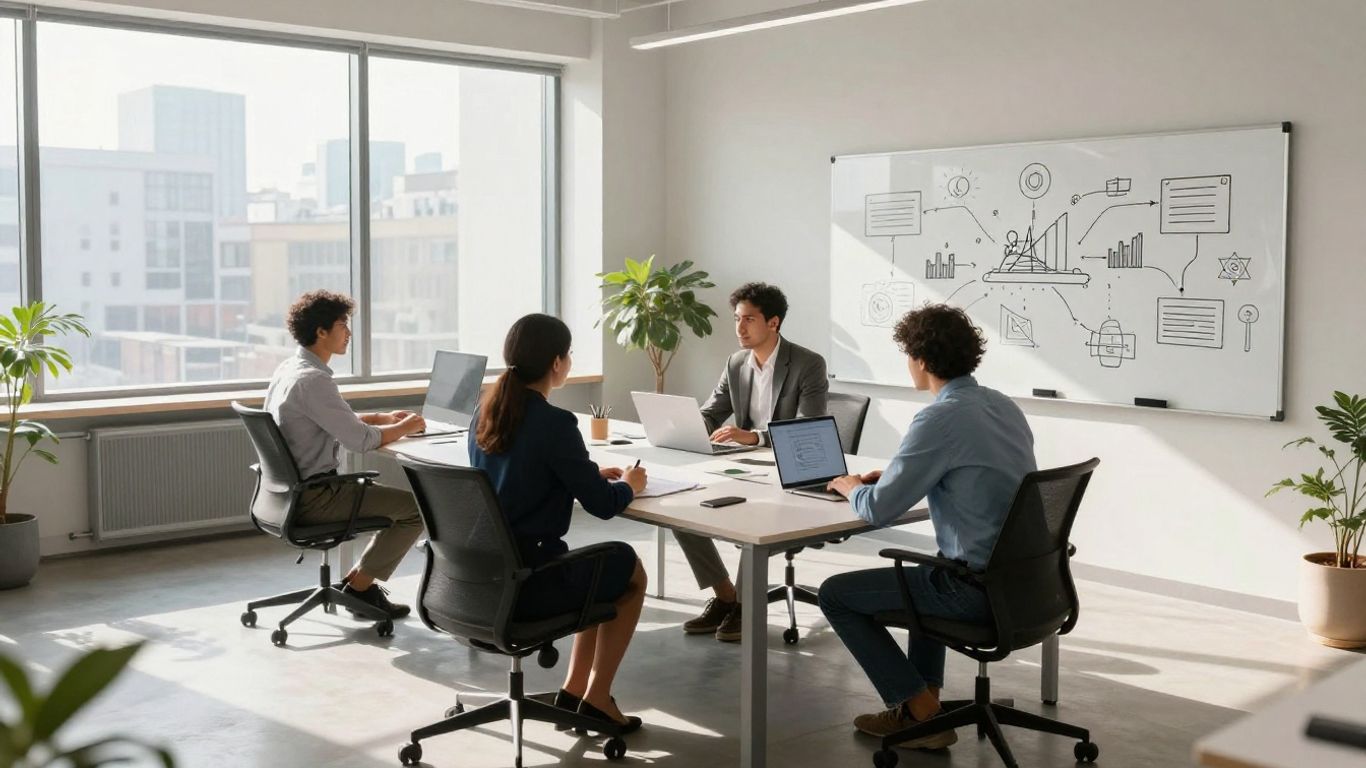 Australian business professionals collaborating on AI strategy.