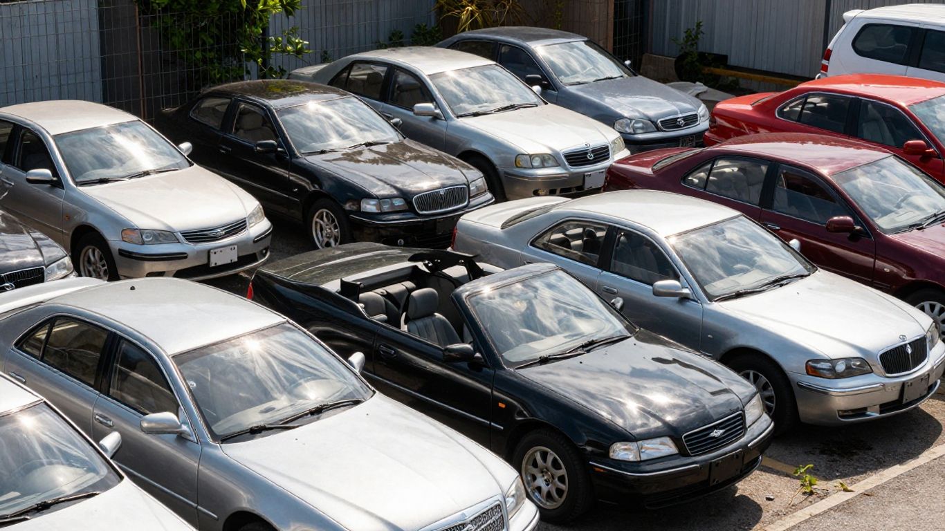 Chrysler cars at a wrecking yard on the Gold Coast.