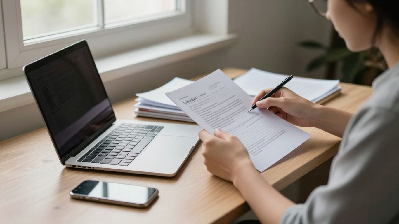 A person selecting a document on a laptop