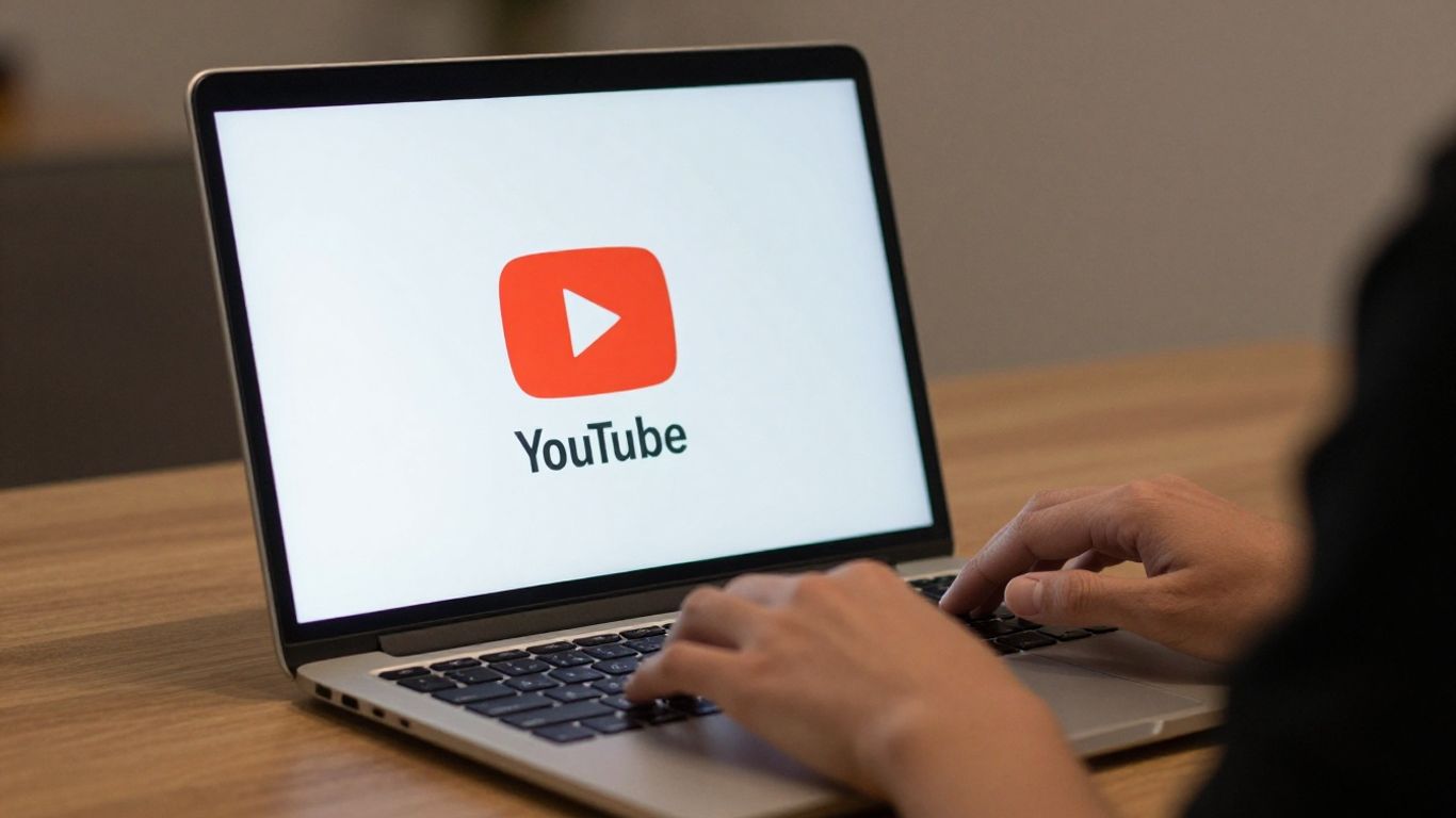 Person using laptop for YouTube strategy