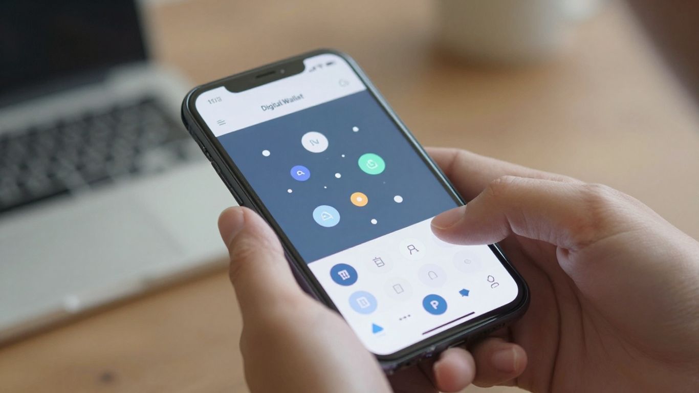 Digital wallet on smartphone screen