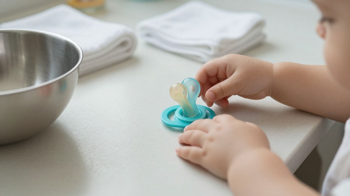 Revisión y limpieza de un chupete infantil