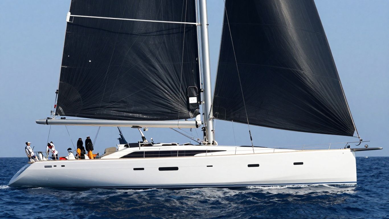 Sleek, modern Sailing Yacht A on the water.