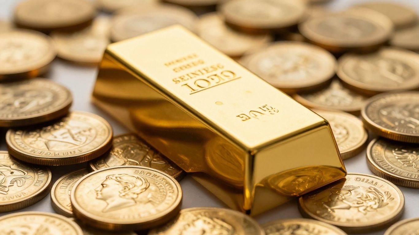 Lingot d'or et pièces d'or