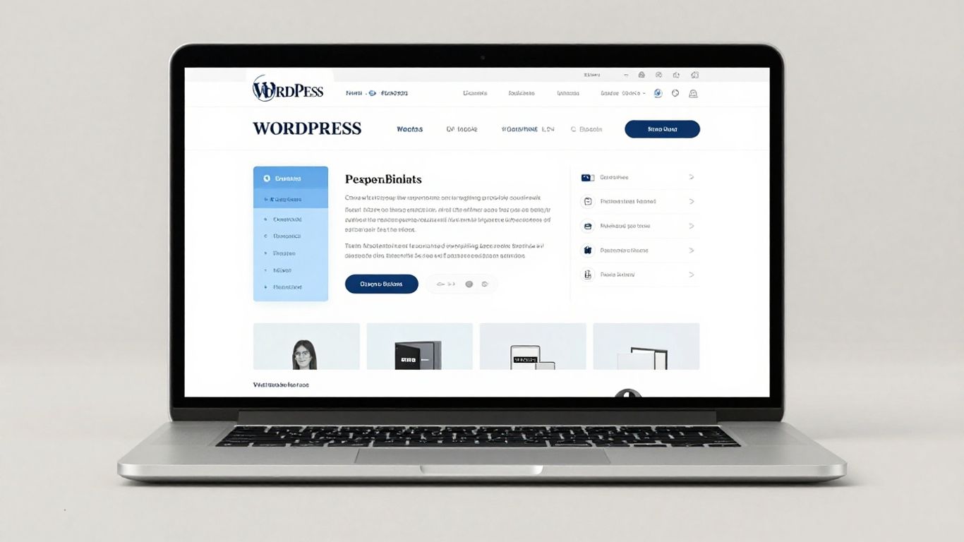 Interface de thème WordPress sur un écran d'ordinateur