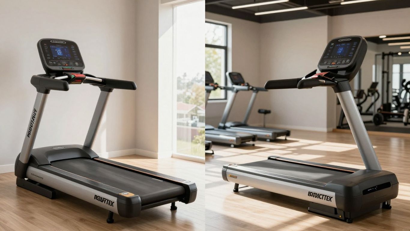 Bowflex and NordicTrack treadmills in home gyms.
