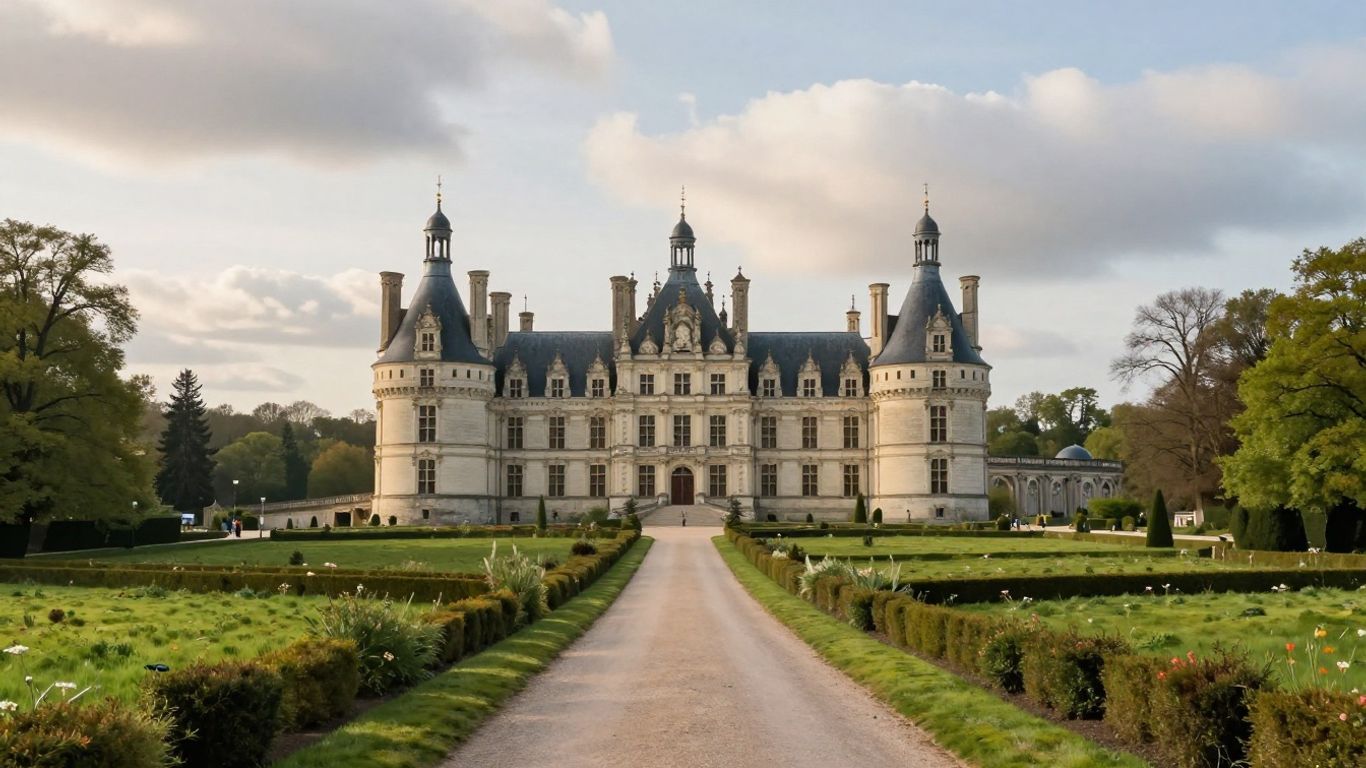 Château towers and countryside near Paris
