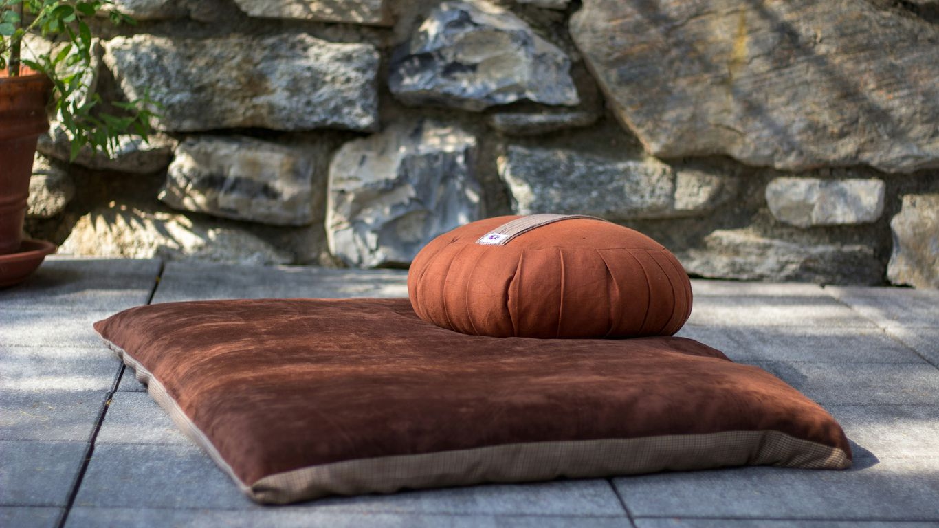 brown leather bean bag chair